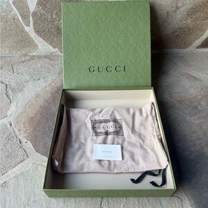 Gucci Green gift Box with Beige Dust Bag